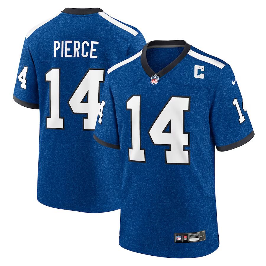 Men Indianapolis Colts 14 Alec Pierce Nike Royal Indiana Nights Alternate Game NFL Jersey